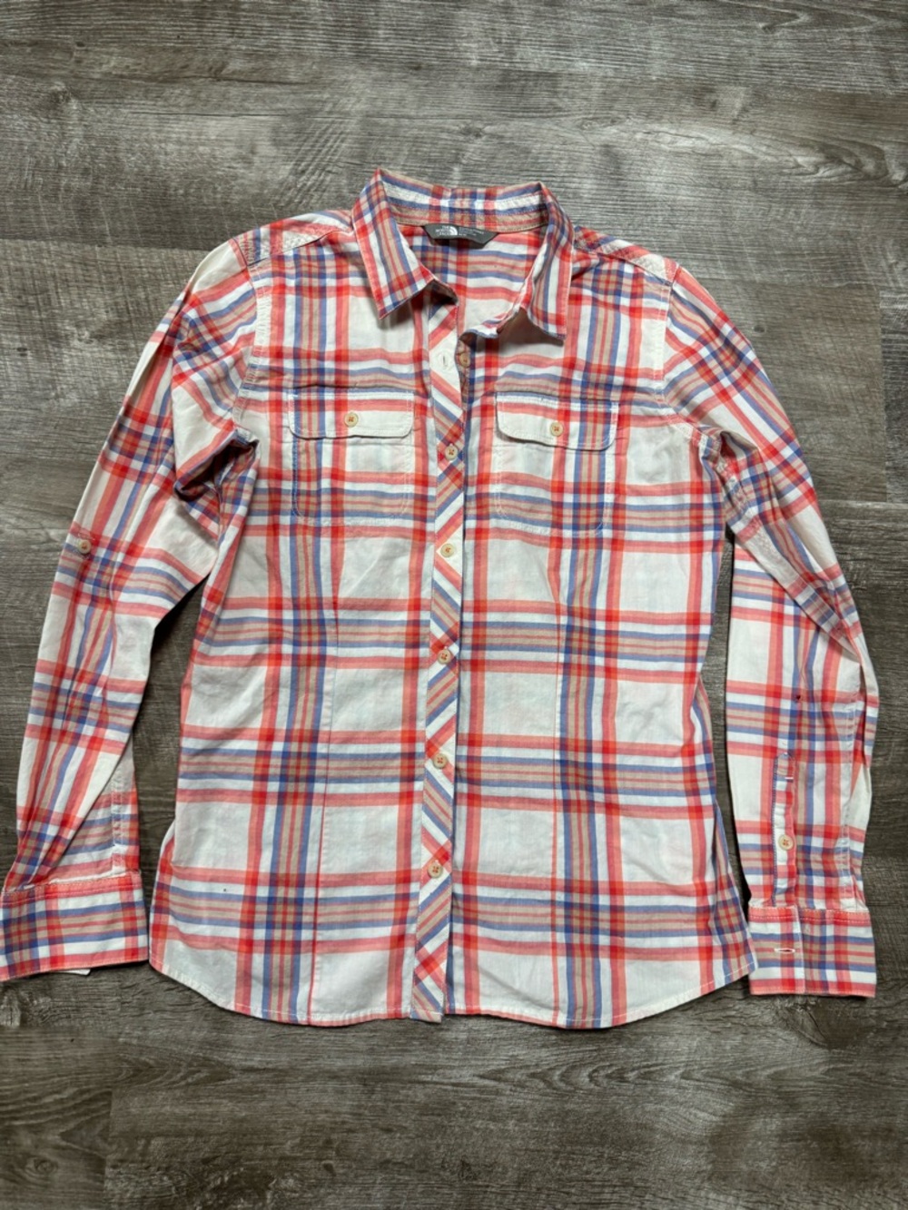 The North Face Plaid Button Front Shirt Size Medium